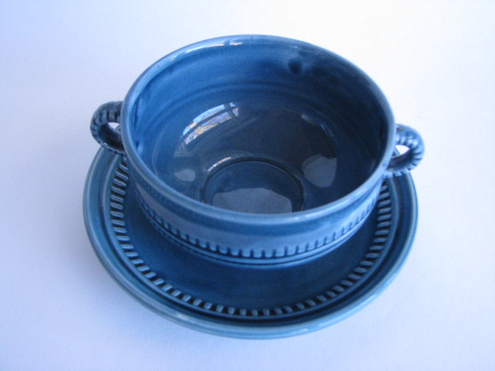 edgebrookhouse - 1970s Prinknash Abbey Pottery Turquoise Cup and Saucer Made in England