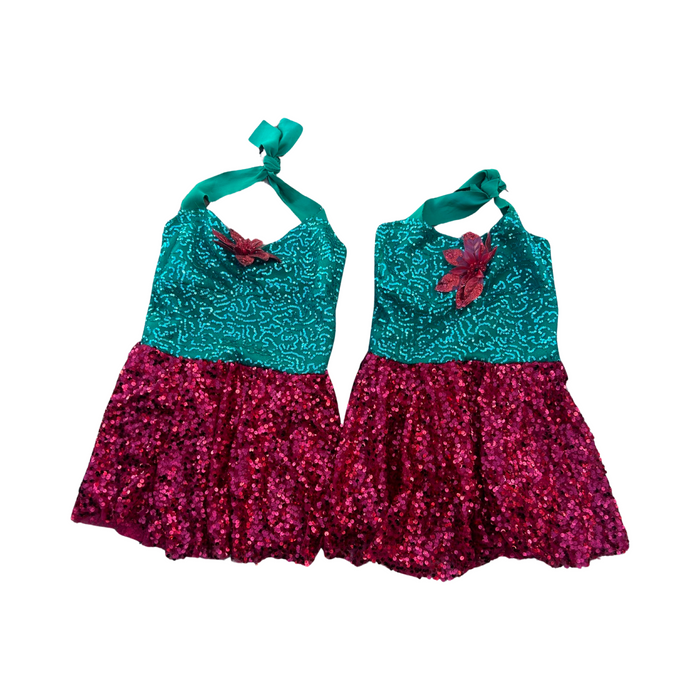 (2) Poinsettia Christmas Dresses (used)