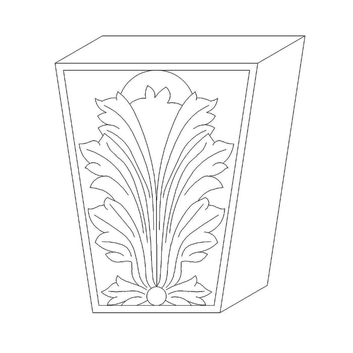 Acanthus Keystone (Fits Casings up to 1 3/4 x 4 1/2 - 7), 6 1/2"w x 8"h x 1 3/4"d Accessories White River Hardwoods