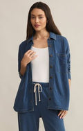 All Day Knit Denim Jacket by ZS in Vintage Indigo - Sunset Park Resort