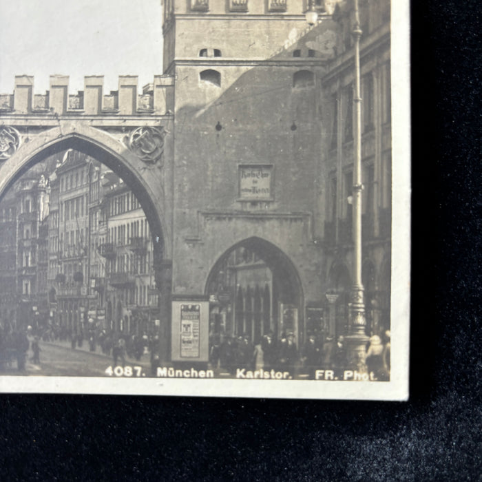 Antique Postcard 1900s Edwardian Street Scene Karlstor Germany RPPC