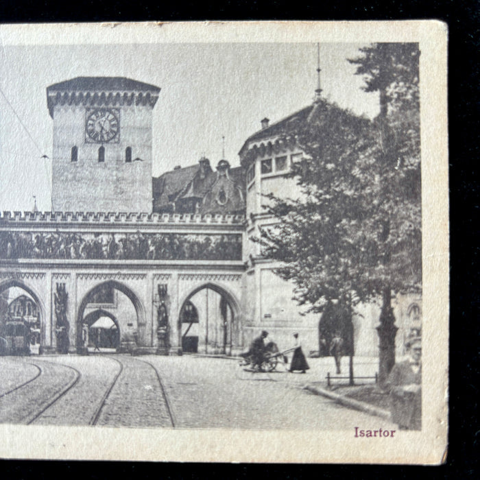Antique Postcard 1900s Munich Germany Edwardian Street Life