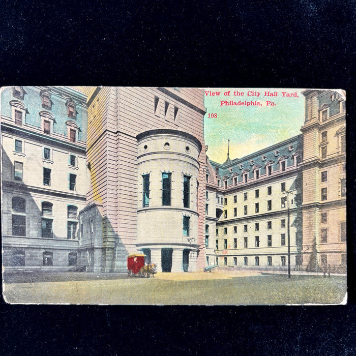 Antique Postcard 1910 Deaconess History Philadelphia City Hall Horse Carriage