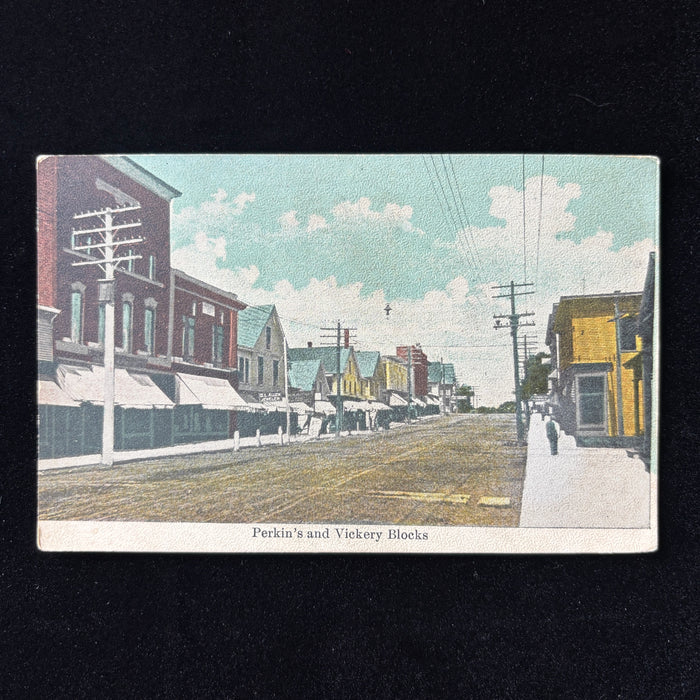 Antique Postcard 1910s Lost Vickery Blocks Pittsfield Maine Rexall Store Ruen Jewelry