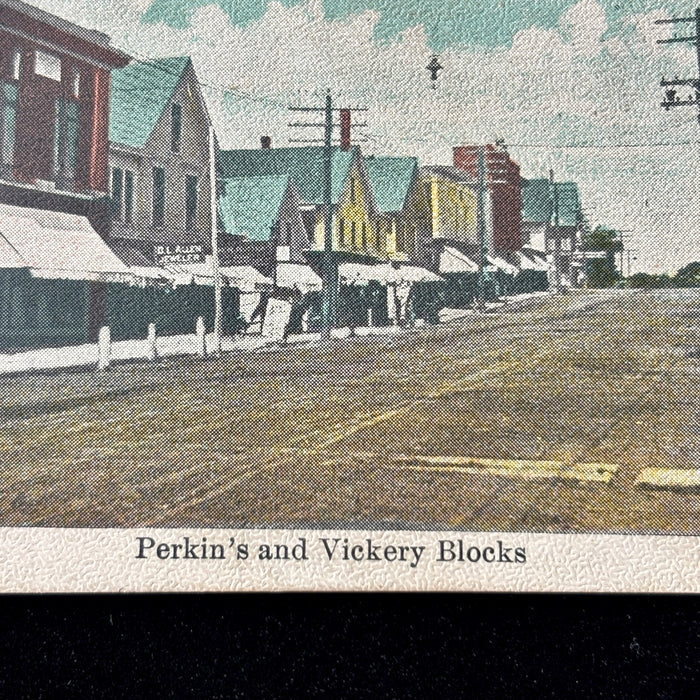 Antique Postcard 1910s Lost Vickery Blocks Pittsfield Maine Rexall Store Ruen Jewelry