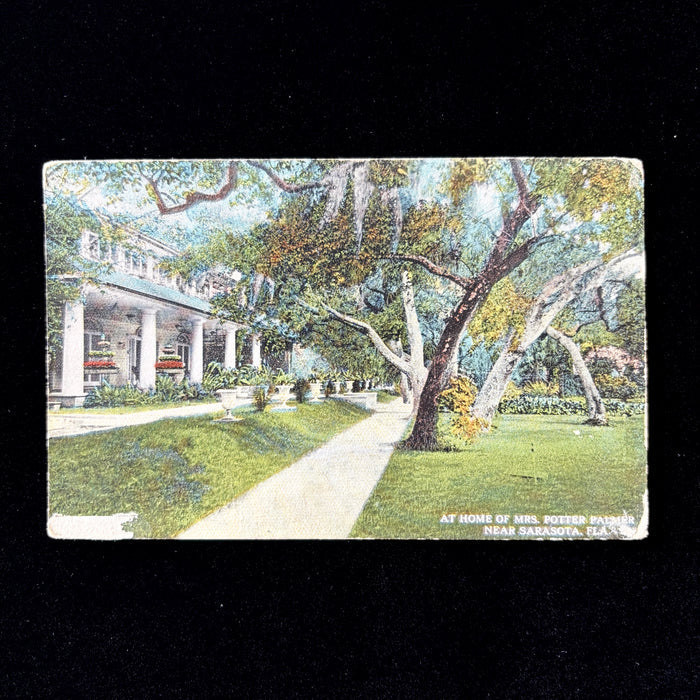 Antique Postcard 1918 Mrs Potter Palmer Home Sarasota Florida Beverly Mass