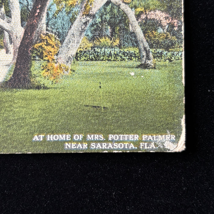 Antique Postcard 1918 Mrs Potter Palmer Home Sarasota Florida Beverly Mass