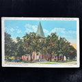 Antique Postcard 1925 St Petersburg FL First Congregational Church Cars People