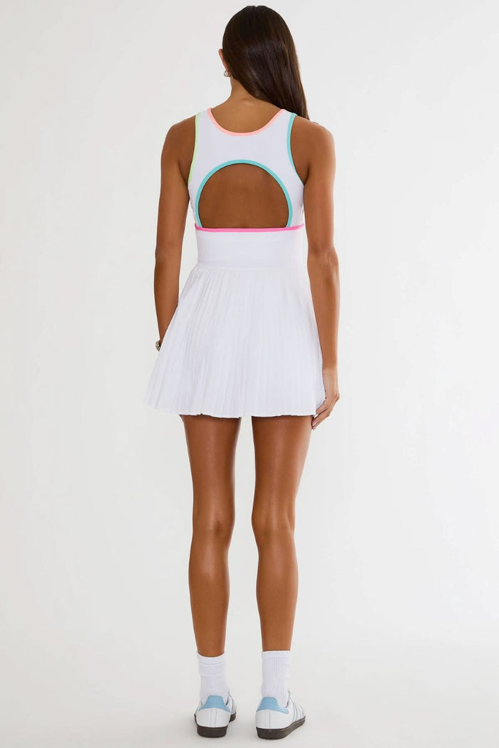 antonia dress- hibiscus cove white