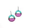 Aqua and Purple Arch Earrings