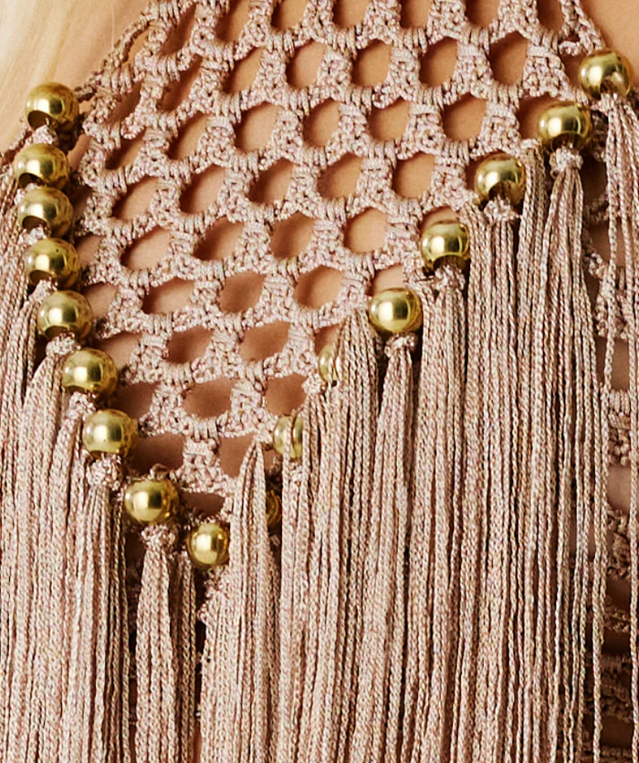 Aria Hand Crochet Halter Top - Bronze