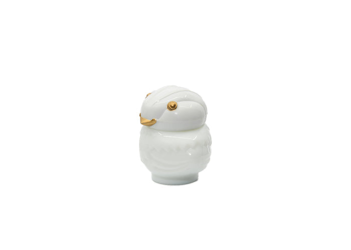 Avon-Snow Owl Milk Glass Cream Sachet 1970s