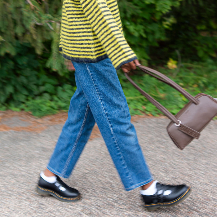 Baggu Small Recycled Leather Bowler Bag