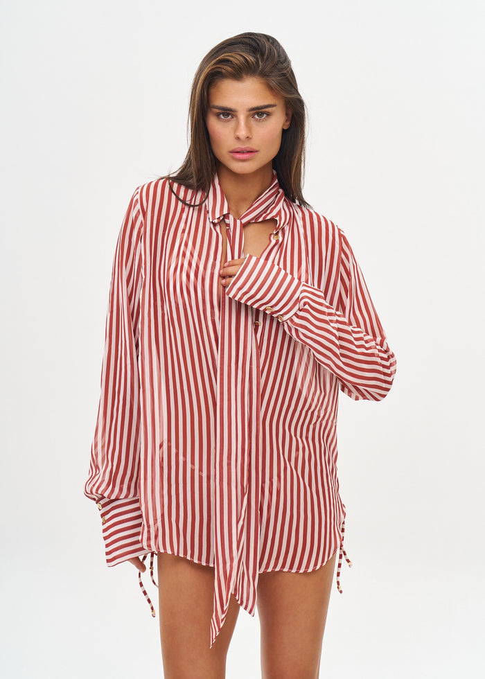 BOWIE SHIRT - RUSSET STRIPES