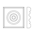Bullseye Rosette (Accepts casing thickness up to 13/16 x 4 3/4 - 5), 5 1/2'' x 5 1/2'' x 1'' Accessories White River Hardwoods