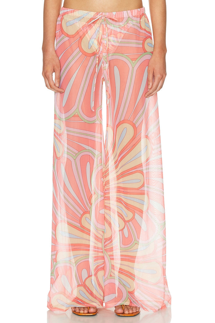 Calia Mesh Pants - Pink Flower Printed