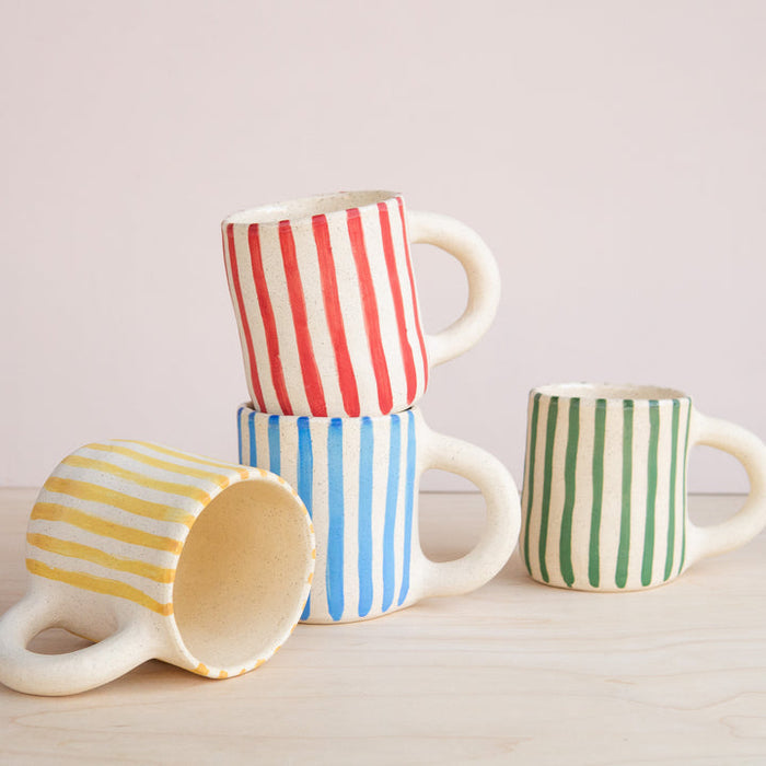 Hand Painted Striped Mugs