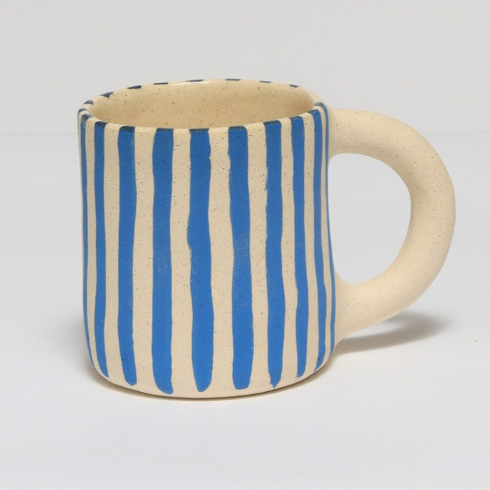 Blue Striped Ceramic Striped Mug
