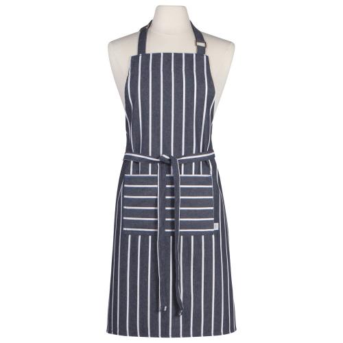 Chef's Apron, Navy Butcher Stripe