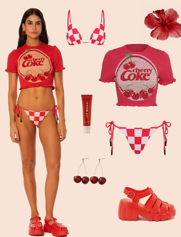 CHERRY CHECKER BALMY TOP