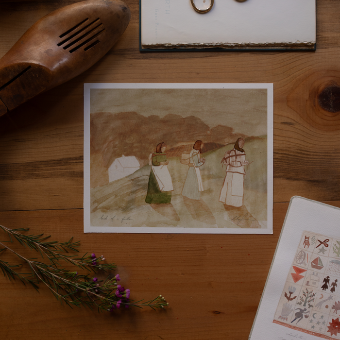 Women Foraging Cottagecore Art Print