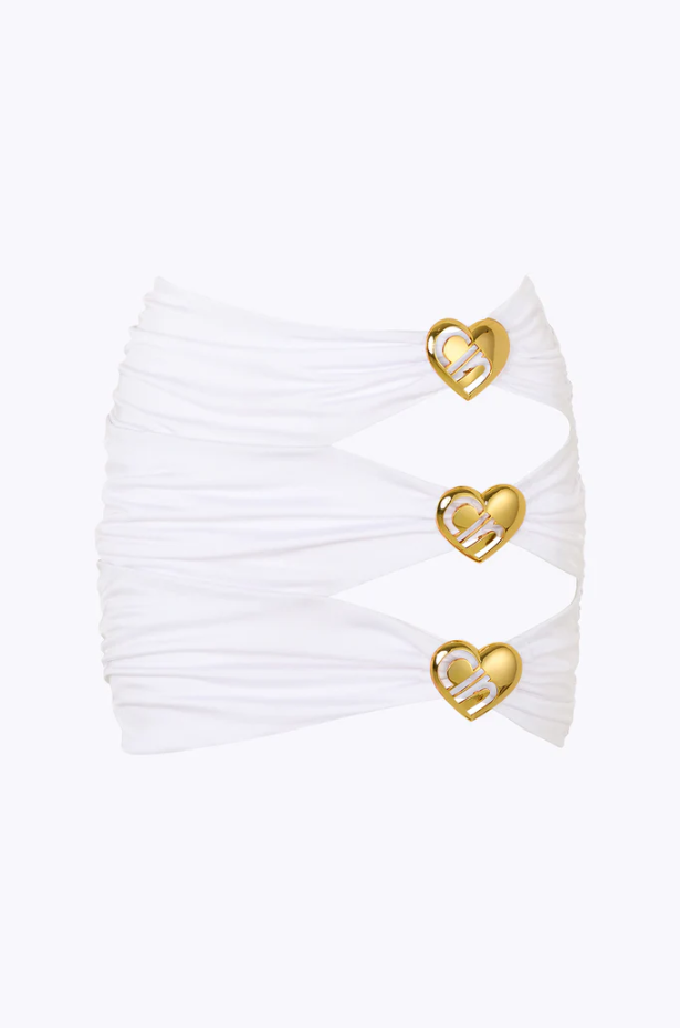Coupe Heart Cut-Out Mini Butterfly Skirt - White