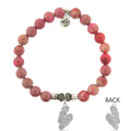 Cranberry Jasper Gemstone Bracelet with Flip Flop Sterling Silver Charm