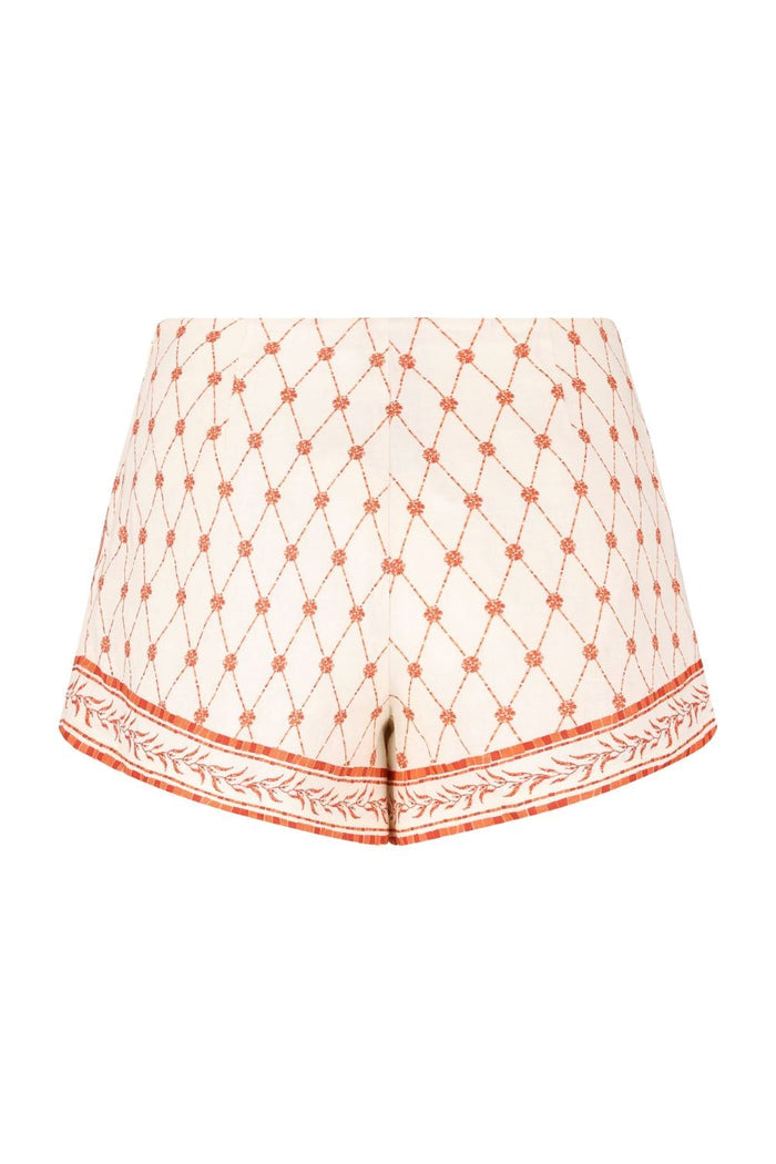 Devon Shorts - Orange Mosaic Print