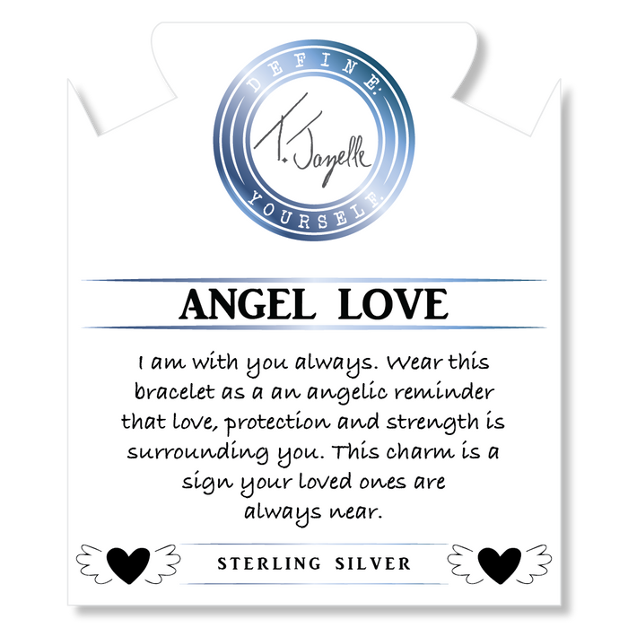 Earth Jasper Gemstone Bracelet with Angel Love Sterling Silver Charm