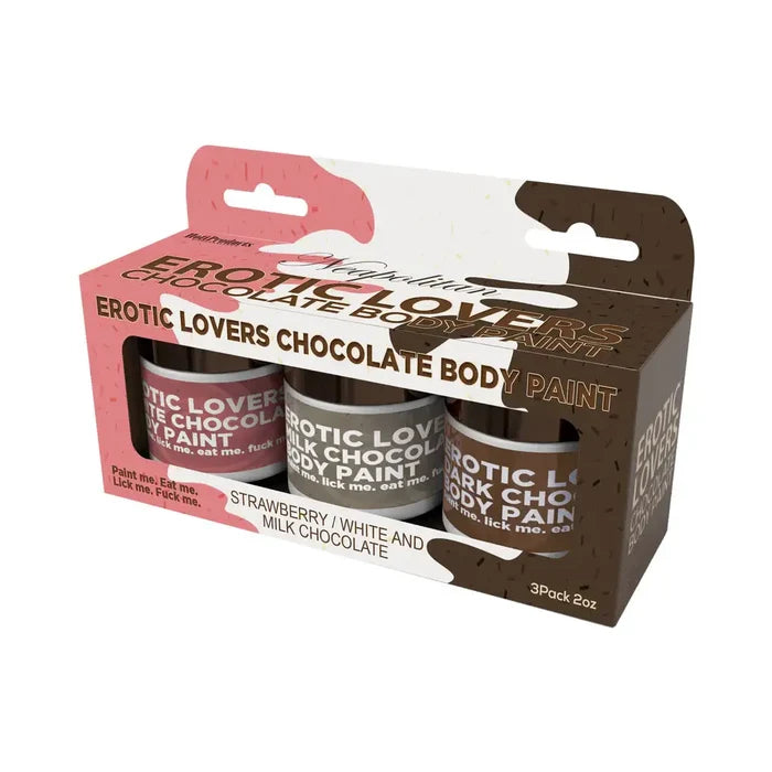 Hott Products Erotic Lovers Neapolitan Chocolate Body Paint 3-Pack