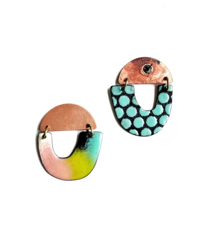 Enamel Statement Earrings