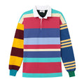 One-of-one striped rugby shirt made from leftover fabric. Each is unique.