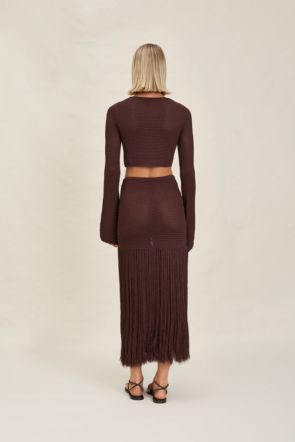 Enda Knitted Skirt - Mahogany