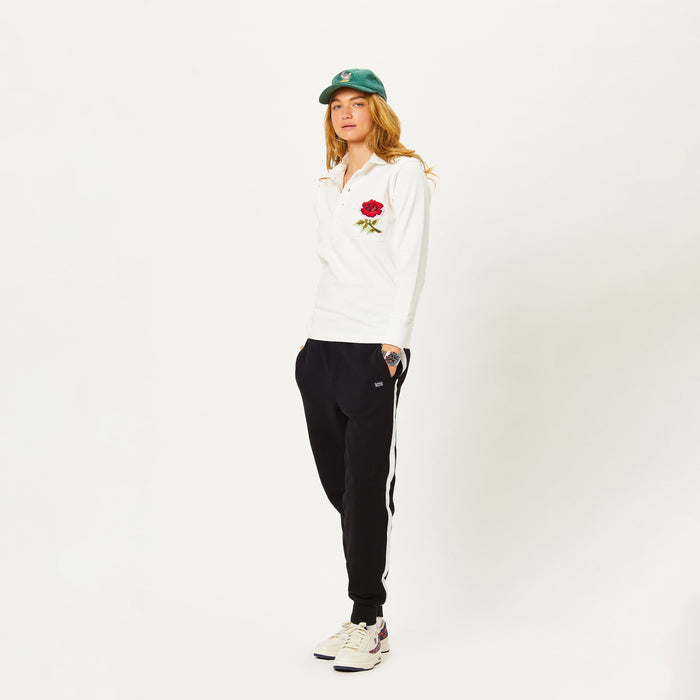Female model wearing the England 1910 Rugby.