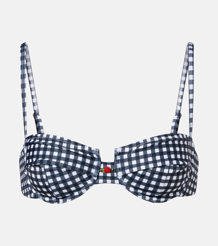 Esme Top - Black & White Gingham