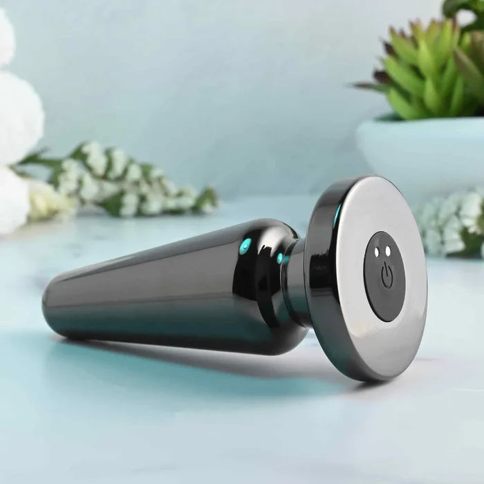 Evolved® Advanced Vibrating Rechargeable Metal Plug - Silver - Butt Plug