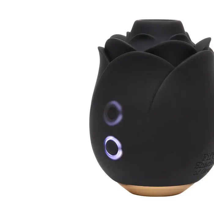 Fifty Shades Hearts & Flowers Rose Clitoral Suction Stimulator - Black - Vibrator