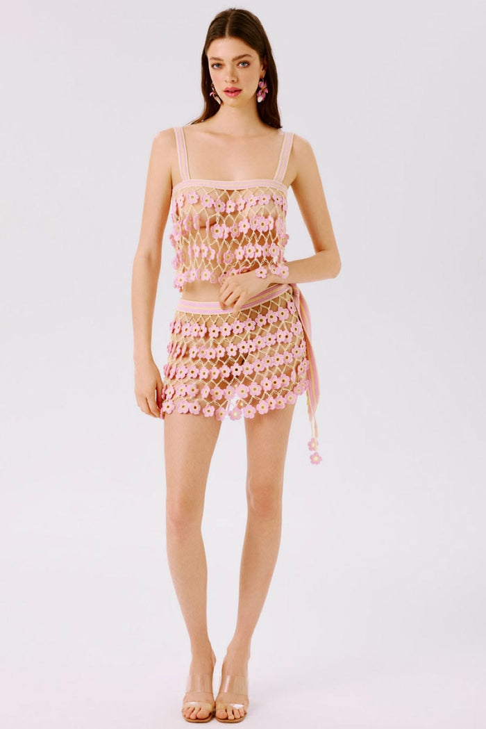 Fleur Hand-Crocheted Skirt - BABY PINK