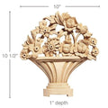 Flower Basket, 10''w x 10 1/2''h x 1''d Carved Onlays White River Hardwoods
