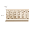 Fluting with Bellflowers (Repeats 2 3/8, MT=13/16), 6 3/4''w x 13/16'd Friezes White River Hardwoods Poplar