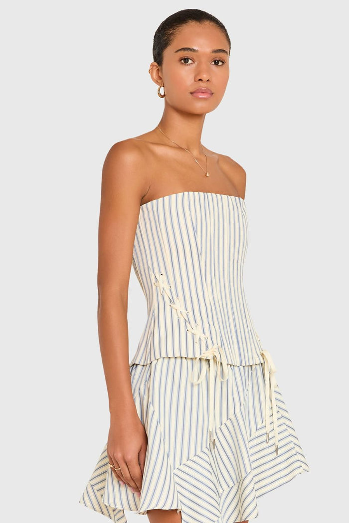 Amanda Uprichard Oxford Stripe Hathaway Set available stock