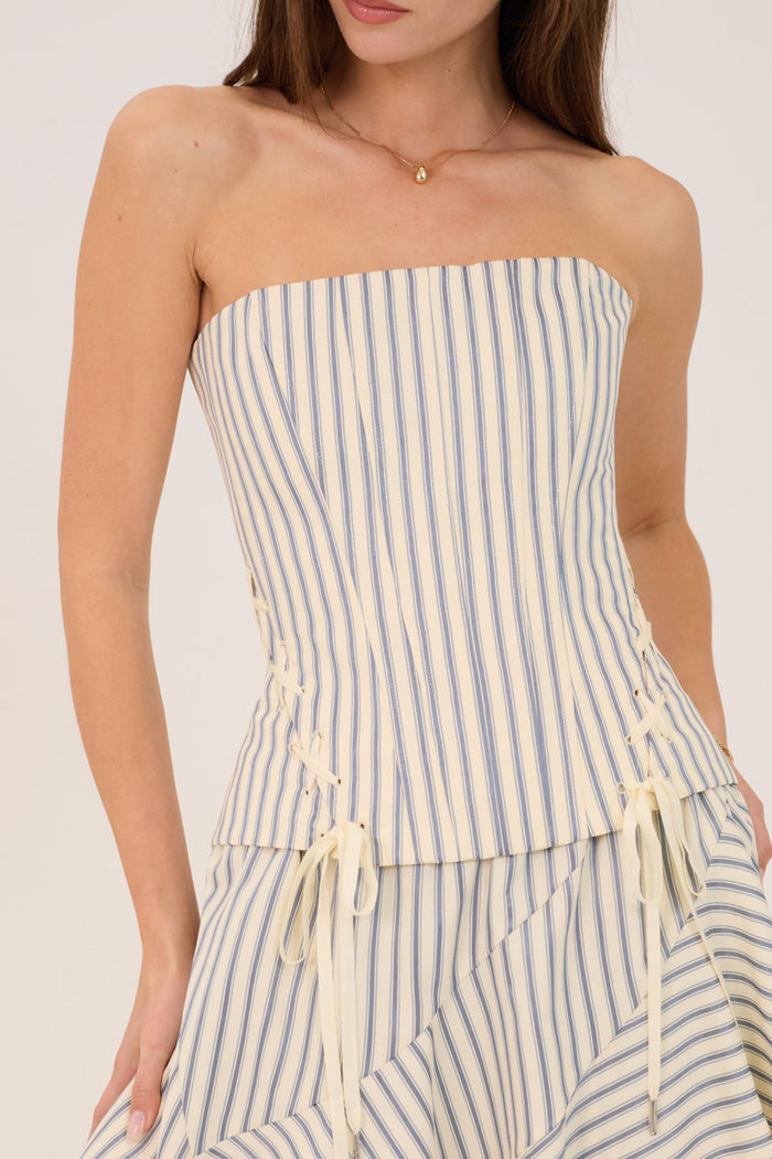 Amanda Uprichard Oxford Stripe Hathaway Set available stock | Sunset Park Resort
