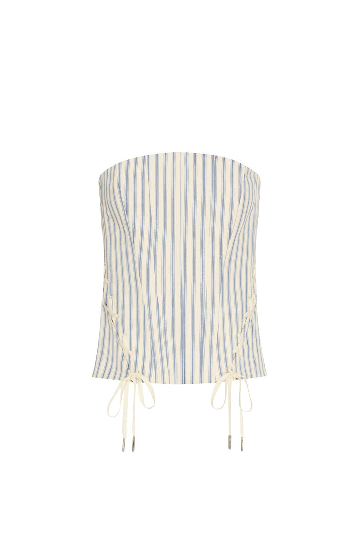 Amanda Uprichard Oxford Stripe Hathaway Corset available In stock