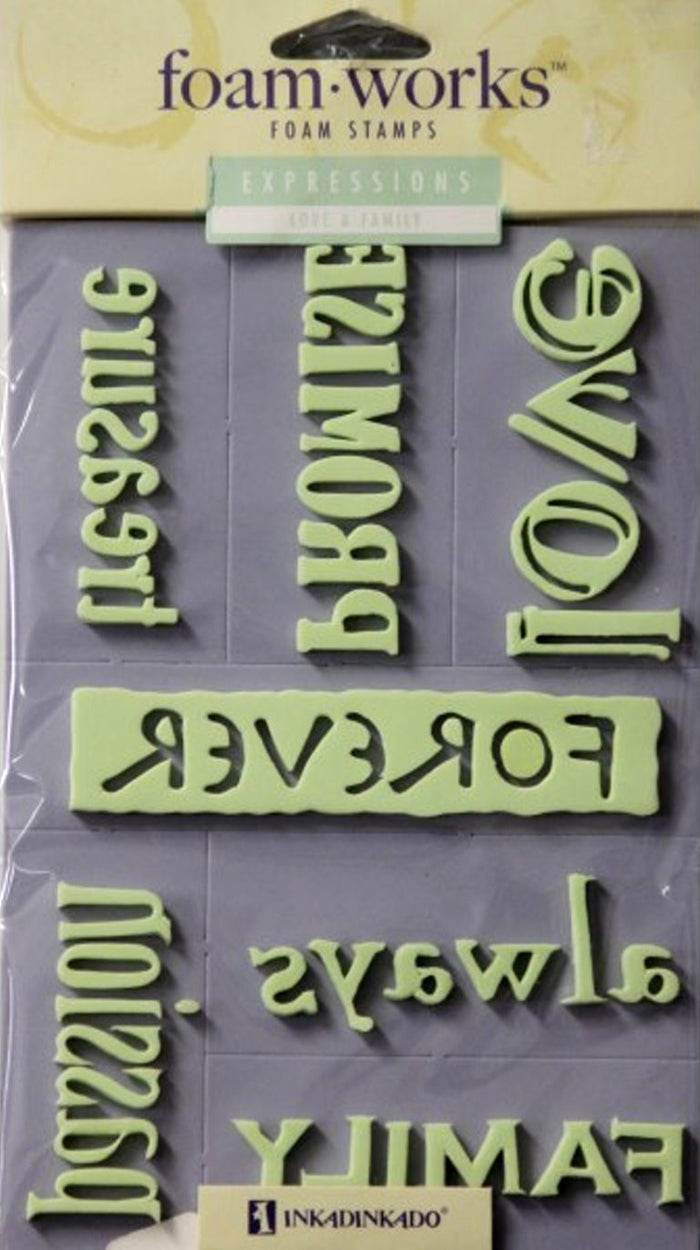 Inkadinkado Foam Works Love & Family Expressions Foam Stamps - SCRAPBOOKFARE