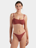 IRIS BIKINI WITH GOLD HOOPS - METALLIC ROSEWOOD