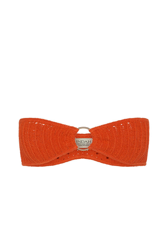 Karo Crochet Bikini Top - Flame