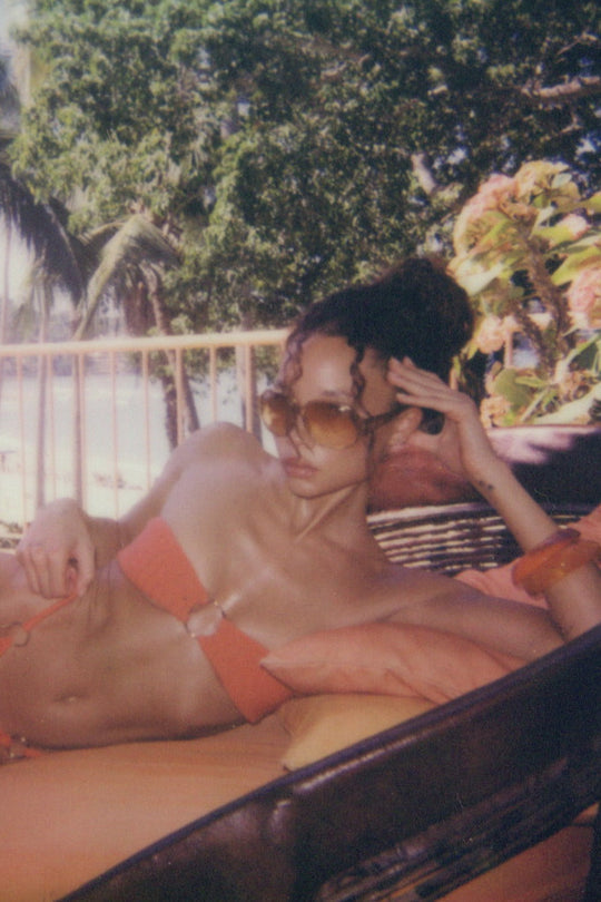 Karo Crochet Bikini Top - Flame