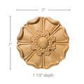 Large Petal Rosette, 7"w x 7"h x 1 1/2"d Carved Rosettes White River Hardwoods