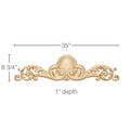 Large Rinceau Scroll w/ Center Medallion, 35w x 8 3/4h x 1d Carved Onlays White River Hardwoods