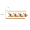 Large Rope with Pearls (Repeats 1 3/4), 3 1/2''w x 1 1/2''d Panel Mouldings White River Hardwoods Poplar
